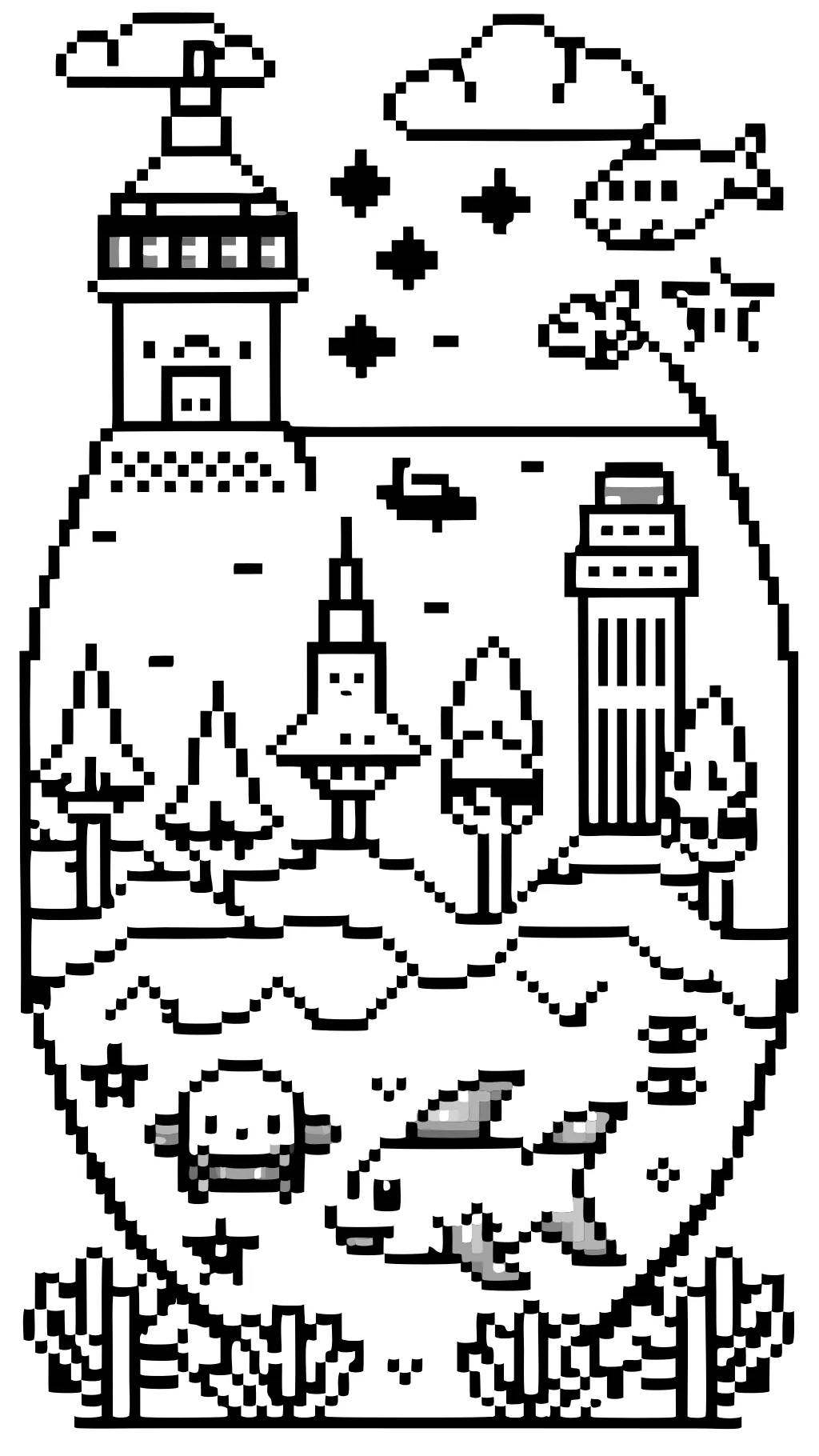 pixel art coloring pages